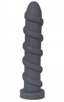Фистинг - Серый анальный стимулятор со спиралевидным рельефом - 31 см.