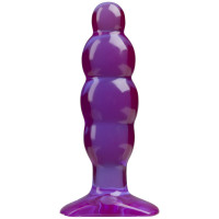 Анальные пробки - Фиолетовая рельефная анальная пробка SpectraGels Purple Anal Stuffer - 14 см.