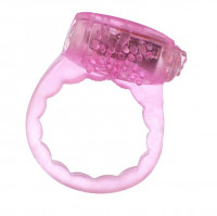 Эрекционные кольца - Тонкое розовое эрекционное кольцо с вибратором