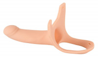 Силиконовый полый страпон на ремнях Silicone Strap-on - 16 см.
