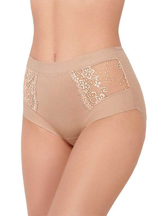 Высокие трусики Charm Cotton с кружевными вставками