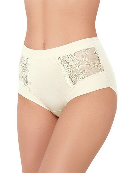 Высокие трусики Charm Cotton с кружевными вставками