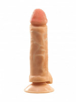 Анально-вагинальные - Анально-вагинальный фаллоимитатор с ионами серебра №8 телесного цвета - 13,5 см.