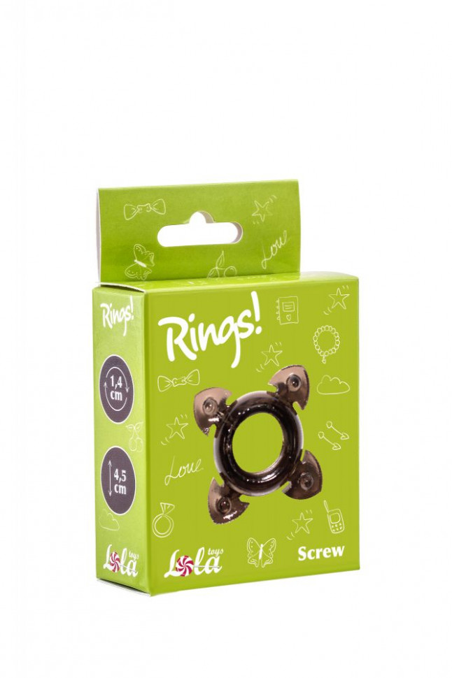 Чёрное эрекционное кольцо Rings Screw