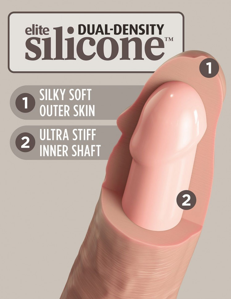 Телесный фаллоимитатор 7  Silicone Dual Density Cock - 21 см.