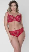 Бюстгальтер с мягкой чашкой plus size из кружева с  ресничками 