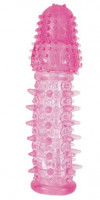Насадки и удлинители - Закрытая насадка розового цвета с шипами и точками - 13,5 см.