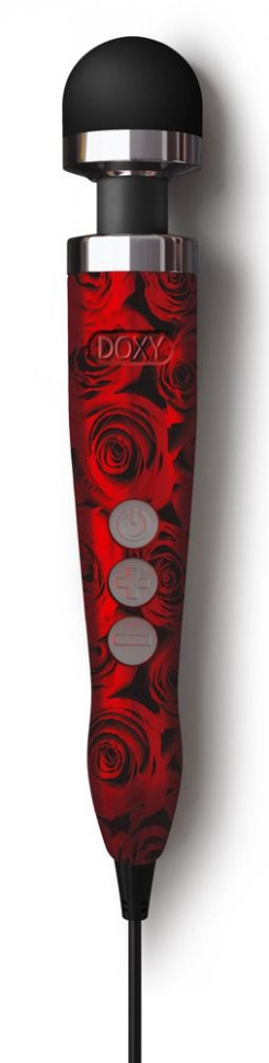 Жезловый вибратор Doxy Number 3 с розами - 28 см.