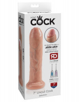 Телесный необрезанный фаллоимитатор на присоске 7  Uncut Cock - 19,1 см. 