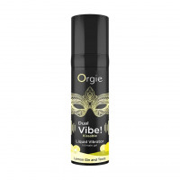 Съедобный жидкий вибратор Dual Vibe! со вкусом лимонного джина с тоником - 15 мл.