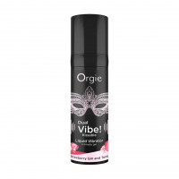 Съедобный жидкий вибратор Dual Vibe! со вкусом клубничного джина с тоником - 15 мл.