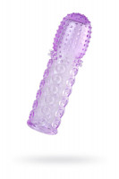 Насадки и удлинители - Насадка гелевая фиолетовая с точками, шипами и наплывами - 13,5 см.