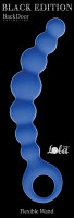 Анальные шарики, цепочки - Синяя упругая анальная цепочка Flexible Wand - 18 см.