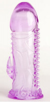 Насадки и удлинители - Фиолетовая гелевая насадка с шипами - 13 см.