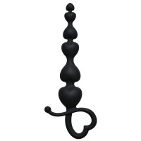 Анальные шарики, цепочки - Чёрная анальная цепочка Begginers Beads - 18 см.