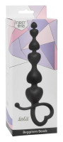 Анальные шарики, цепочки - Чёрная анальная цепочка Begginers Beads - 18 см.