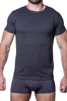 Домашняя одежда - Хлопковая мужская футболка с круглым вырезом