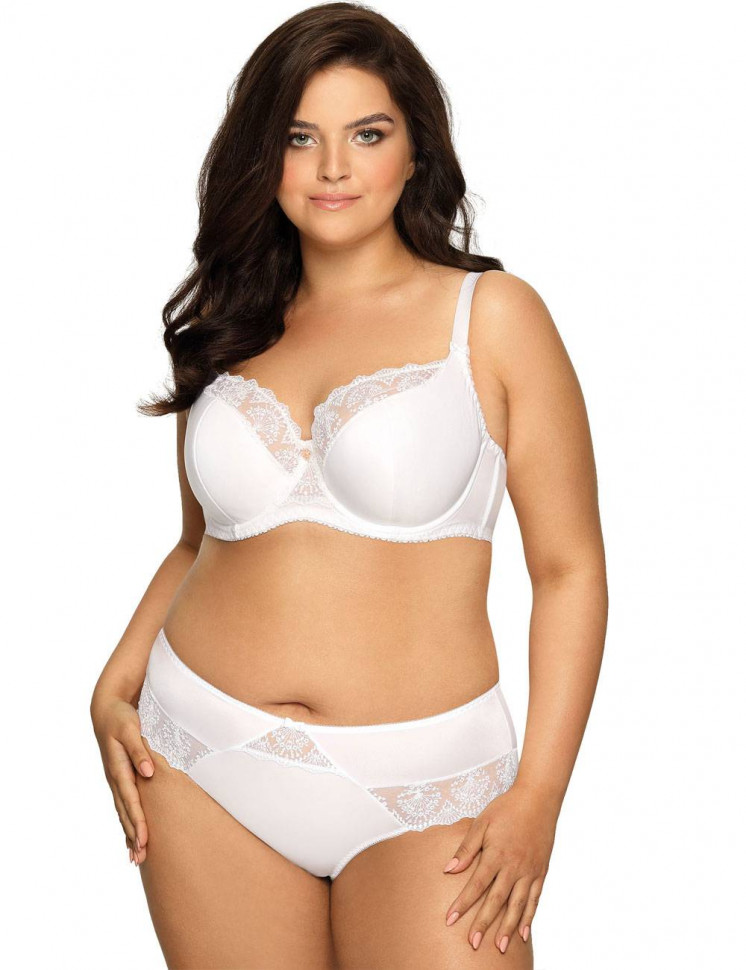 Бюстгальтер plus size с сшивными чашками и кружевом