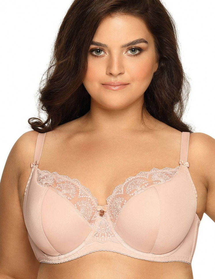 Бюстгальтер plus size с сшивными чашками и кружевом