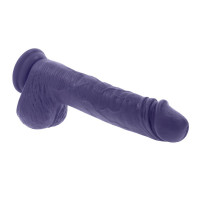 Фиолетовый вибратор на присоске с поступательными движениями Pleasure Rider - 22,2 см.