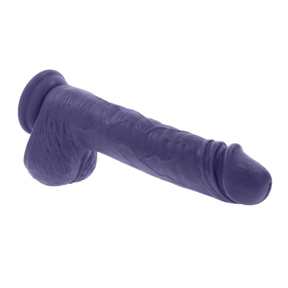 Фиолетовый вибратор на присоске с поступательными движениями Pleasure Rider - 22,2 см.