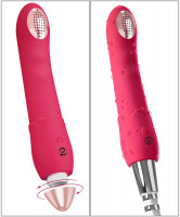Малиновая насадка на душ с вибрацией Showers to orgasm - 20,1 см.