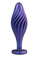 Фиолетовая анальная пробка с кристаллом-сердцем Matrix Swirling Bling Plug - 11,4 см.