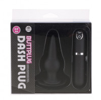 Анальные вибраторы - Черная вибровтулка Dash Butt Plug With Mini Controller III - 9 см.