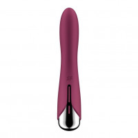 Малиновый вибратор-ротатор Spinning Vibe 1 - 18 см.
