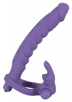Мужские страпоны - Фиолетовая насадка на пенис для двойной стимуляции Los Analos - 16 см.