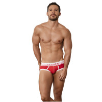 Красные трусы-брифы из перфорированной ткани Power Piping Brief