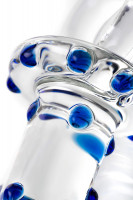 Стеклянные и металлические - Стеклянная прозрачная втулка с кольцом - 14 см.