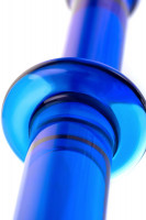 Стеклянные и металлические - Гладкий анальный фаллос синего цвета - 25 см.