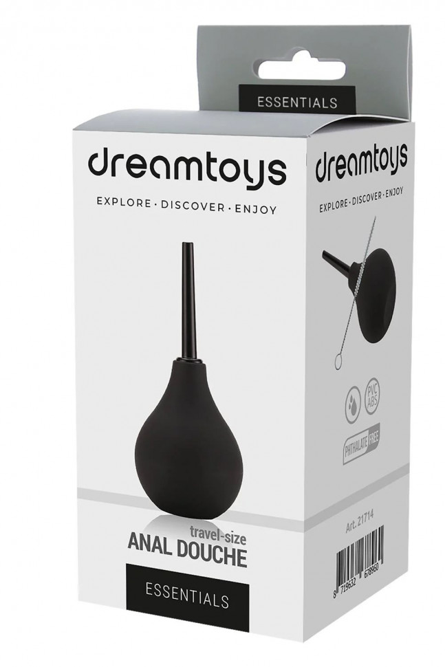 Черный анальный душ ANAL DOUCHE с прямым наконечником