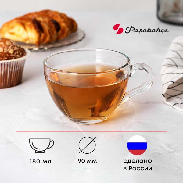 Чайная пара;стекло;180мл;D=90/136,H=66мм;прозр.