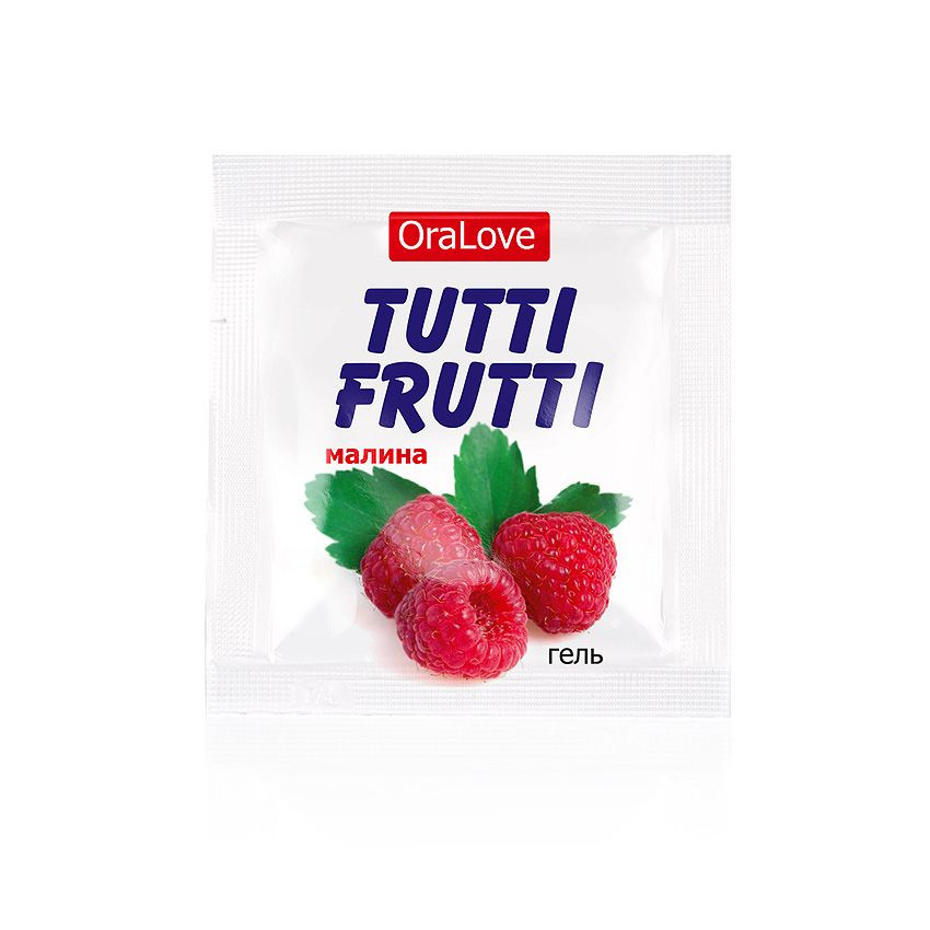 Пробник гель-смазки Tutti-frutti с малиновым вкусом - 4 гр.