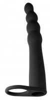 Мужские страпоны - Черная вибронасадка для двойного проникновения Bramble - 16,5 см.