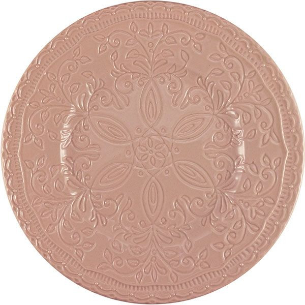 Тарелка «Скалистос» мелкая;керамика;D=225,H=25мм;розов.