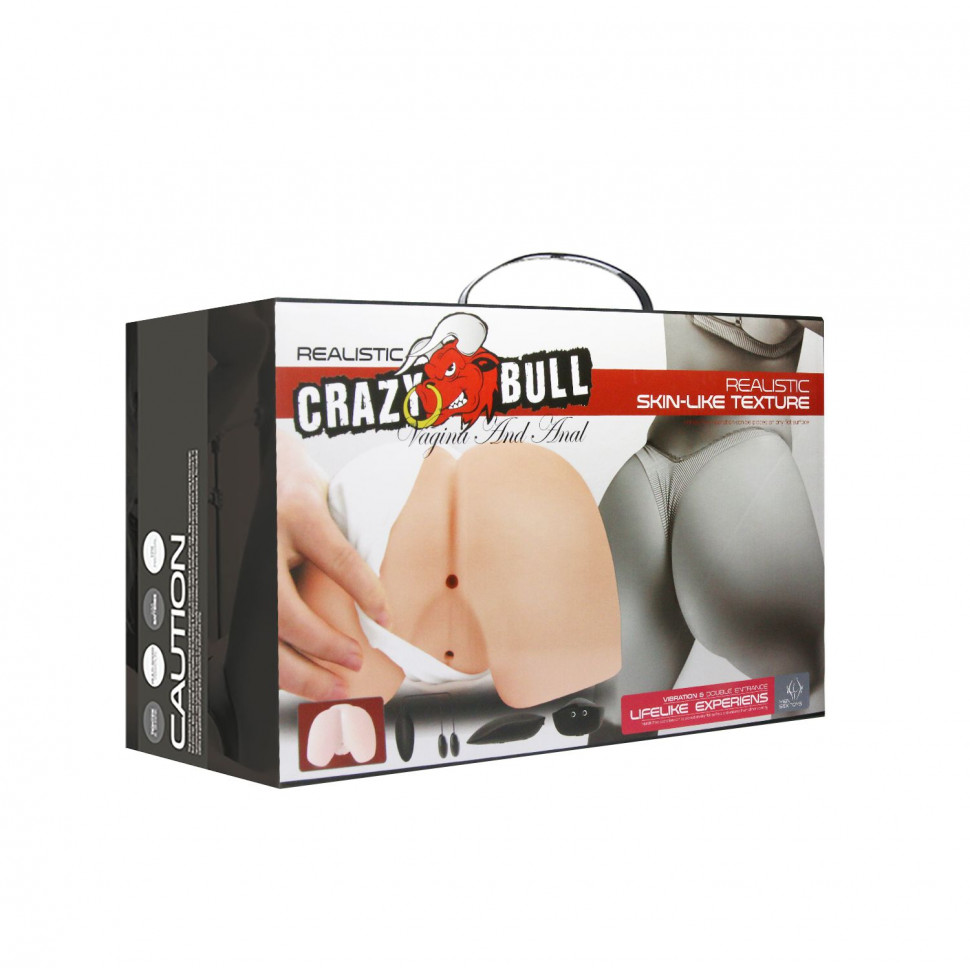 Вагина и попка с вибрацией CRAZY BULL