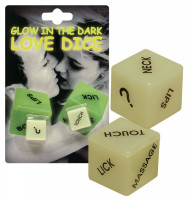 Эротические игры - Кубики для любовных игр Glow-in-the-dark с надписями на английском