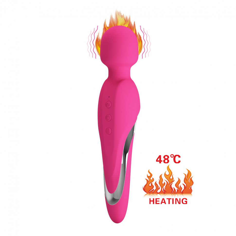 Розовый вибромассажер Antony Heating с функцией нагрева 