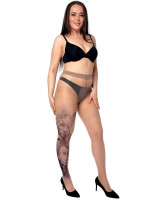 Колготки +size с принтом в виде девушки в маске
