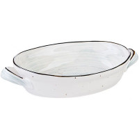 Форма для запекания «Пастораль» овальная с ручками;фарфор;1,25л;,H=6,L=25,B=19см;зелен.