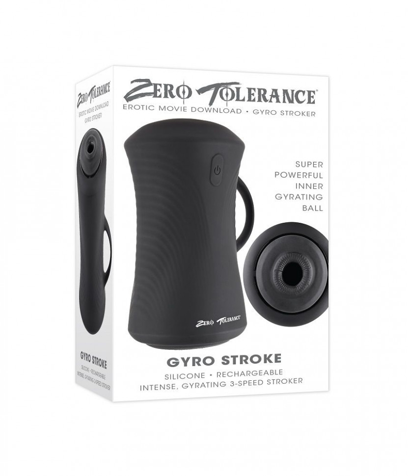 Черный вибромастурбатор с гироскопом Gyro Stroke