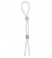 Прозрачное эрекционное кольцо-лассо SILICONE LASSO COCK RING DUAL BEADS