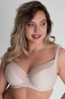 Бюстгальтер на косточках с шитыми чашками +size из ткани с тиснением