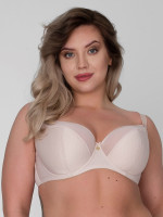 Бюстгальтер на косточках с шитыми чашками +size из ткани с тиснением