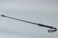 Кнуты, плётки, хлысты - Плетёный длинный стек с наконечником-хлопушкой - 85 см.