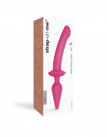 Розовый двусторонний фаллоимитатор Strap-On-Me Dildo Plug-In Switch size S