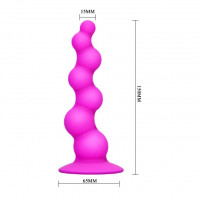 Анальные стимуляторы без вибрации - Рельефная лиловая елочка Booty Passion с присоской - 15 см.